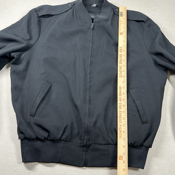 Neptune Military Jacket Mens 50L Long Polyester Wool Bomber Navy Officer Black - Picture 6 of 7